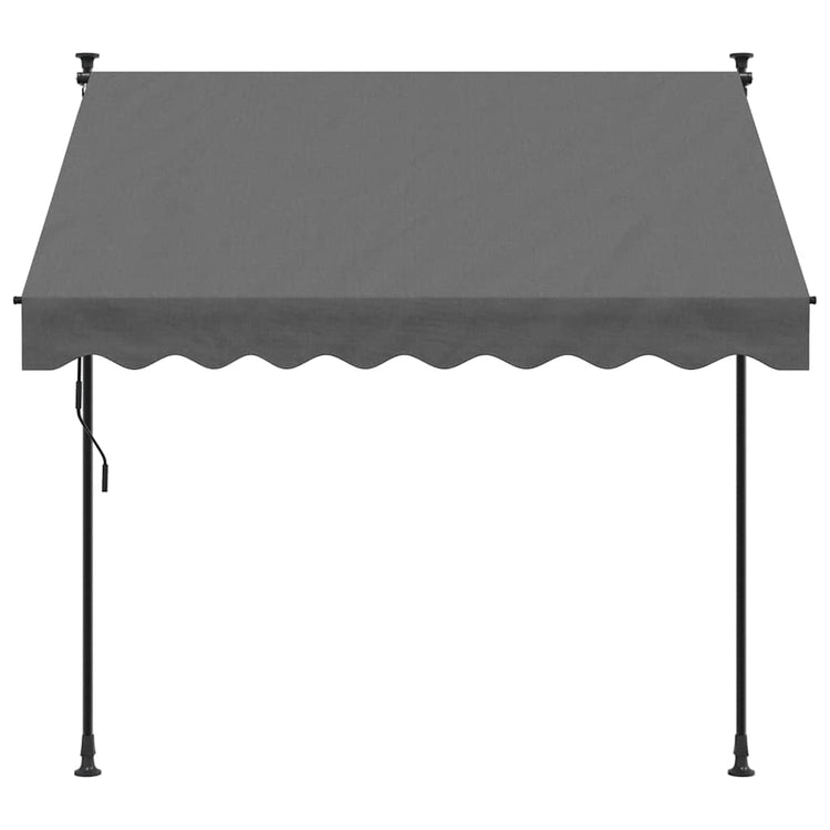 Vidaxl luifel ausziehbar 200x150 cm Gewebe- und Stahl -Anthrazit -Verschärfen