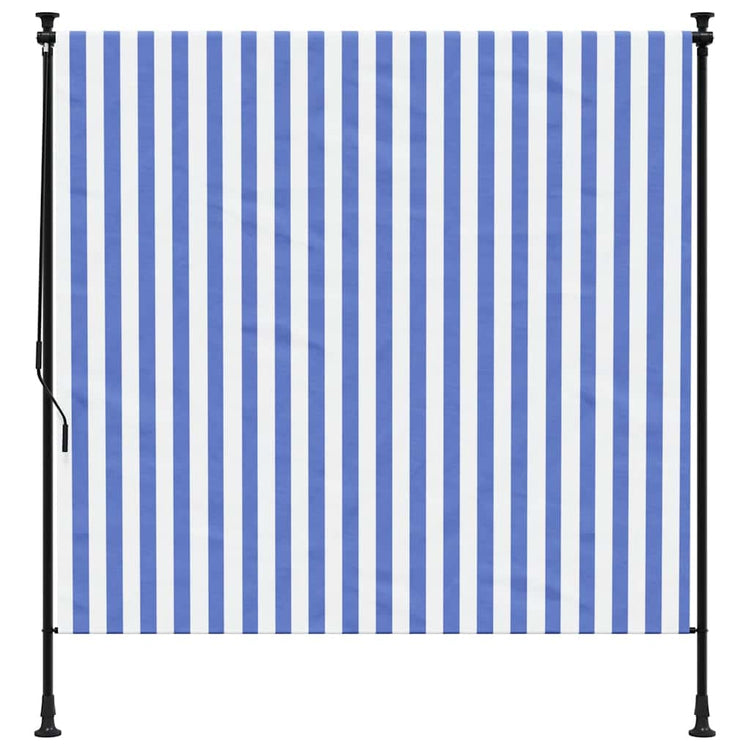 Vidaxl Roller Blind für Außen 200x270 cm Stoff und Stahlblau und Weiß