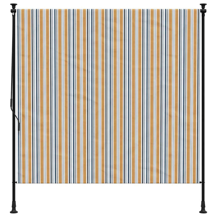 Vidaxl Roller Blind für Außen 150 x 270 cm Stoff und Stahlgelb und Weiß