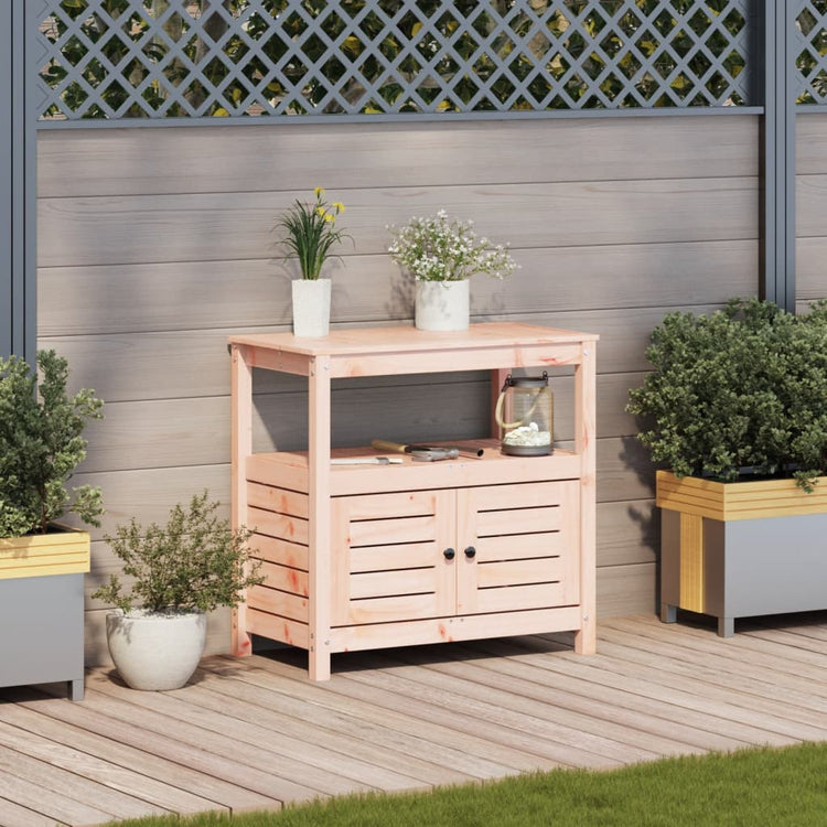 Vidaxl Botto Table mit Regalen 82.5x45x81 cm Solid Douglashout