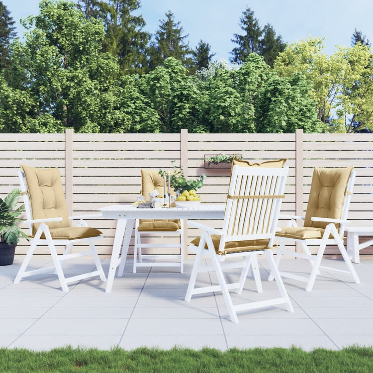 VIDAXL -Stuhlkissen 4 ST High Rücken 120x50x7 cm Stoff gemischt Beige