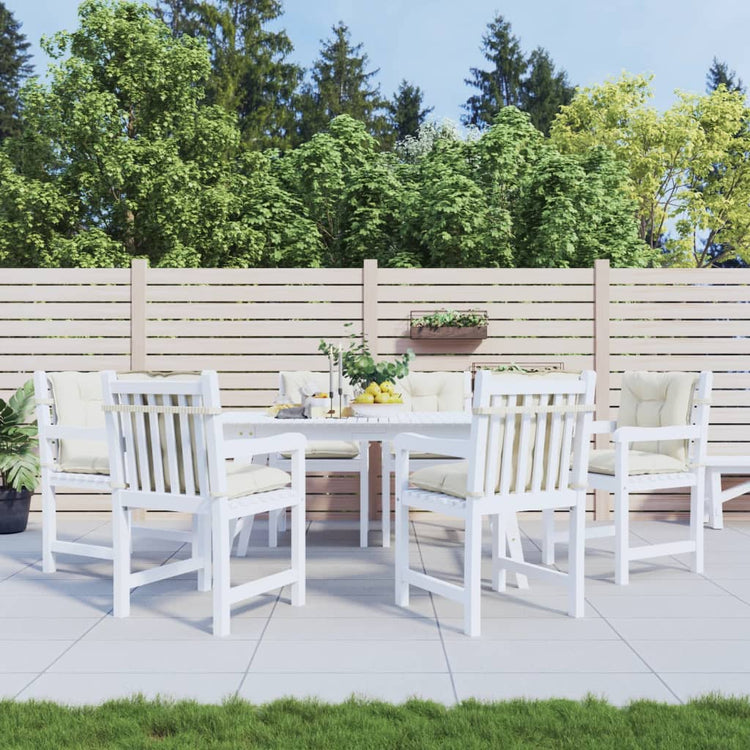 Vidaxl -Stuhlkissen 6 Stcs Low Rücken 100x50x7 cm Mischcreme Mischcreme