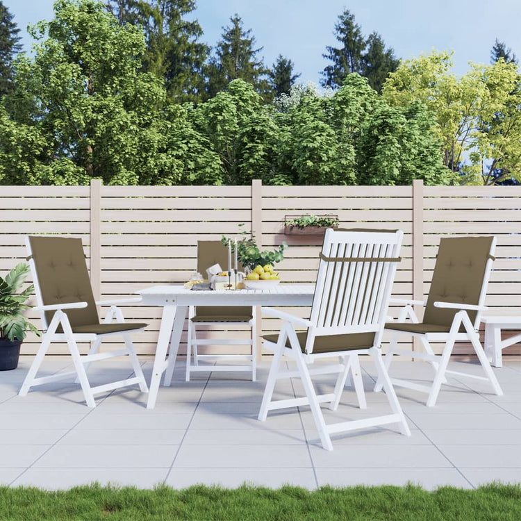 VIDAXL -Stuhlkissen 4 ST High Rücken 120x50x4 cm Stoff gemischt Taupe