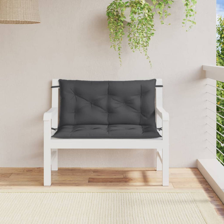 Vidaxl Gartenbankkissen 2 ST 100x50x7 cm Stoff gemischte Anthrazitfarbe