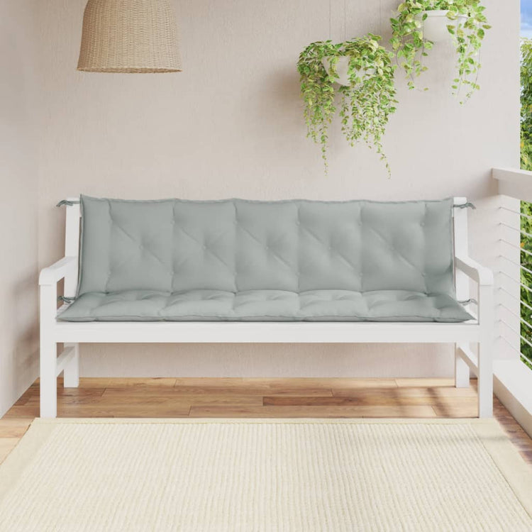 Vidaxl Gartenbankkissen 2 Stcs 180x50x7 cm Stoff gemischt hellgrau