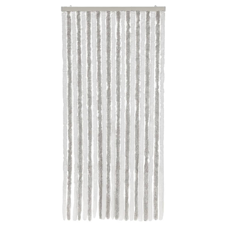 Vidaxl Fly Vorhang 90x200 cm Chenille hellgrau und weiß