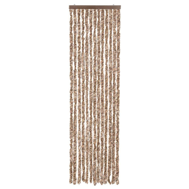 Vidaxl Fly Vorhang 56x200 cm Chenille Beige und dunkelbraun