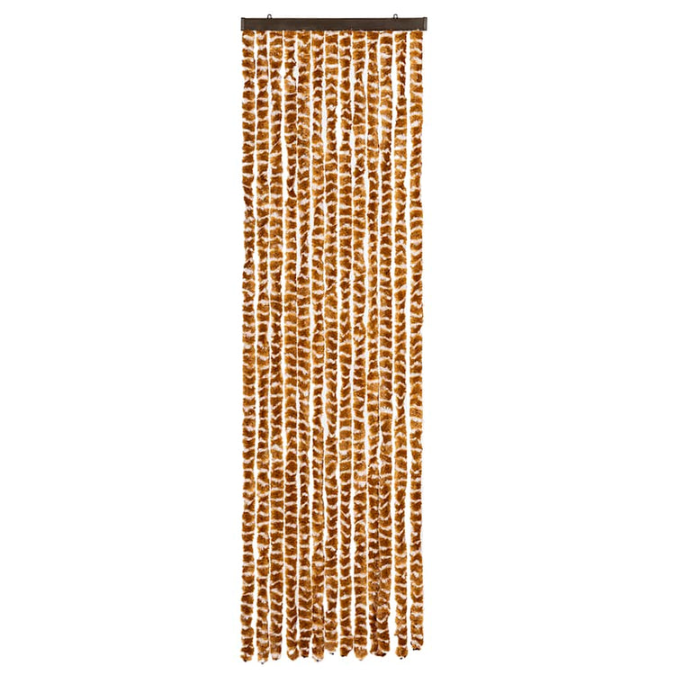 Vidaxl Fly Vorhang 56x200 cm Chenille Ocker und Weiß