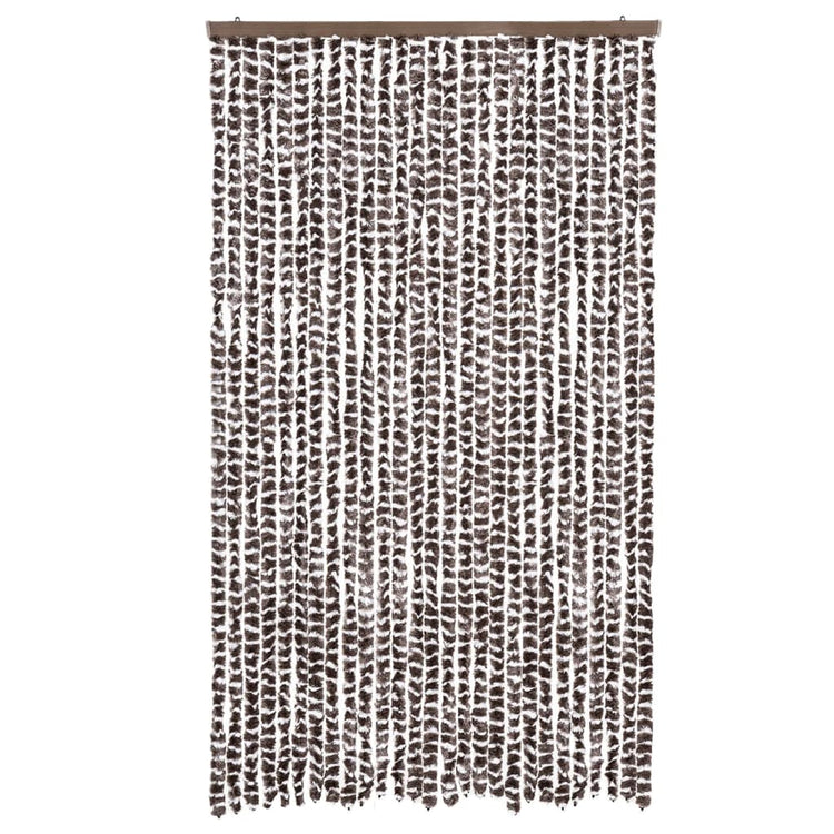Vidaxl Fly Vorhang 118x220 cm Chenille Brown und Weiß