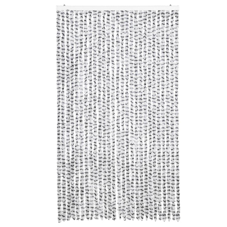Vidaxl Fly Vorhang 118x220 cm Chenille hellgrau und dunkelgrau