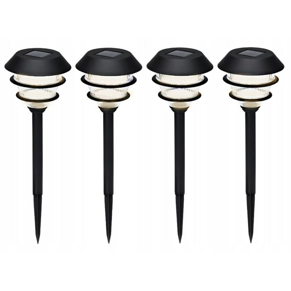 Pro Garden Solar-Gartenlampen 4 Stück schwarz