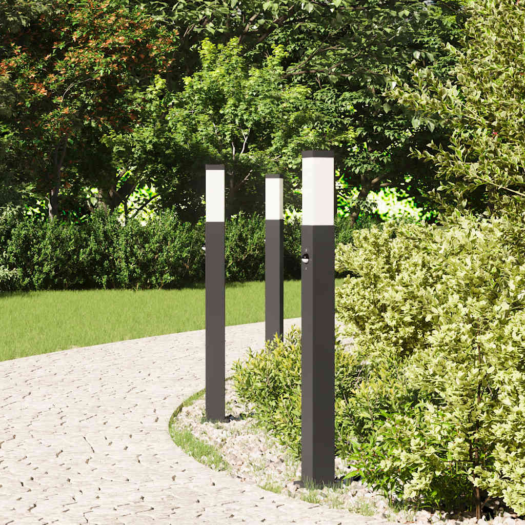 VidaXL Pollerbeleuchtung mit Sensor 3 Stück 80 cm Schwarz IP44