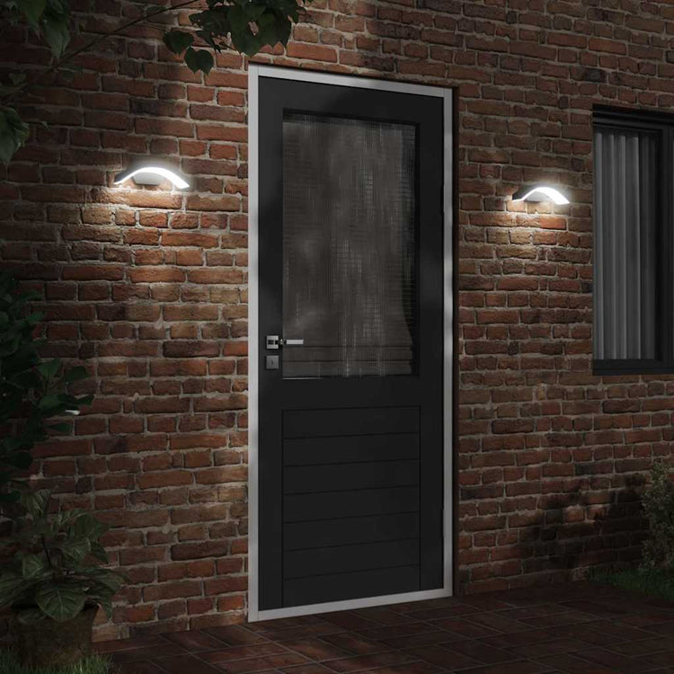 Vidaxl Außenwandlampen 2 St. LED Guss Aluminium Schwarz