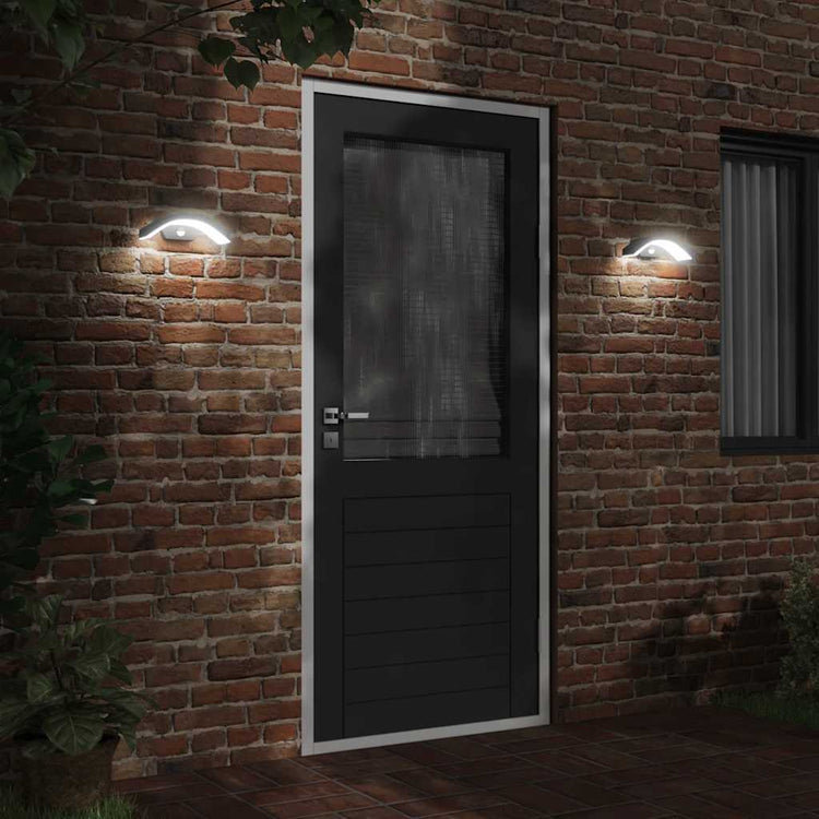Vidaxl Outdoor -Wandlampe mit Sensoren mit Aluminium schwarz gegossen