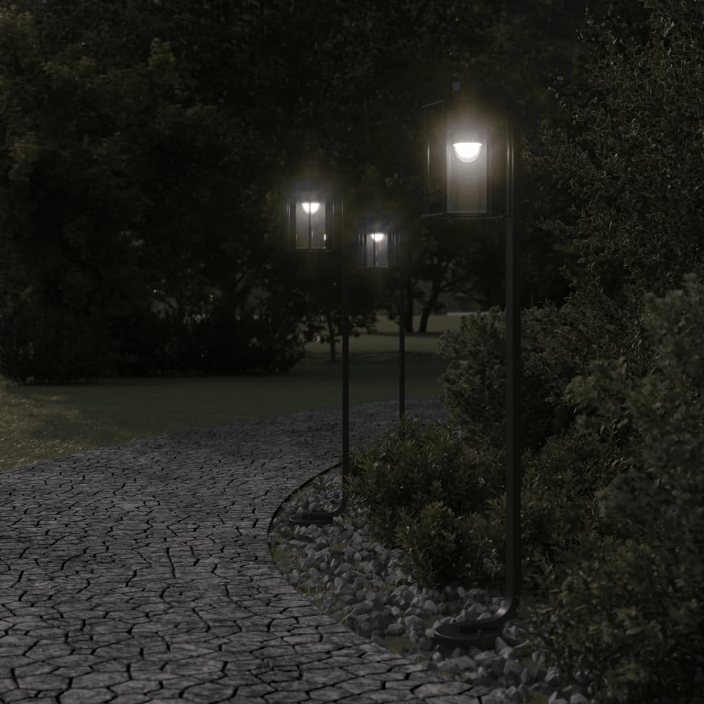 Vidaxl -Stehlampe für Außen 100 cm Edelstahl schwarz