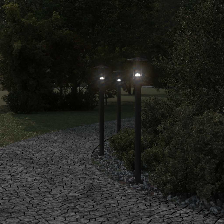 Vidaxl -Stehlampe für Außen 100 cm Edelstahl schwarz