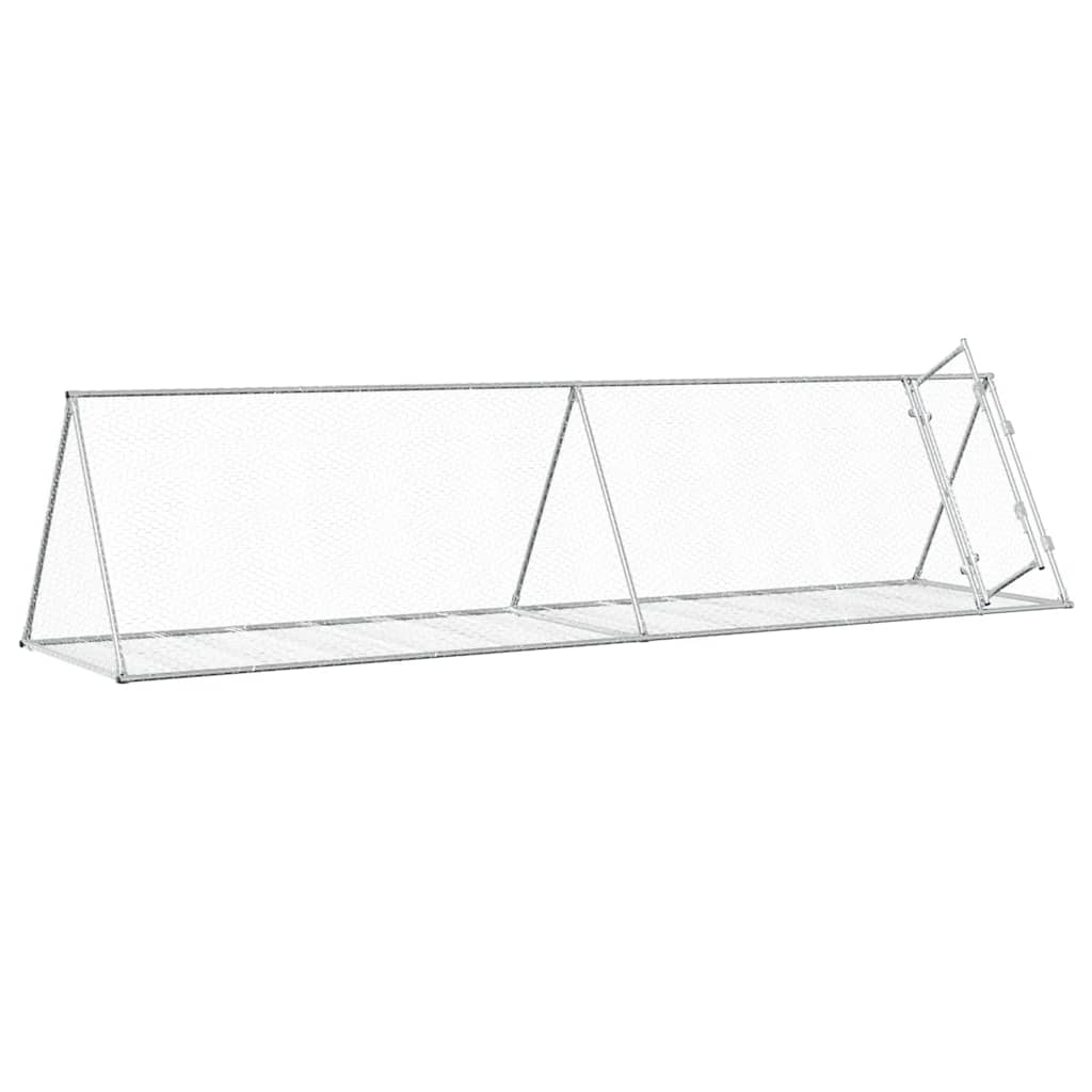 Vidaxl Kaninchenhütte 400x105x91 cm verzinkter Stahl silberfarben