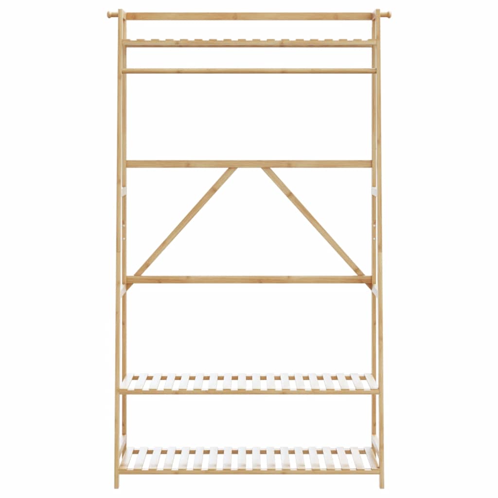 VidaXL Kleiderständer mit Regalen 110x40x180 cm Bambus