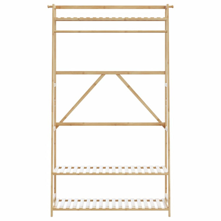 VidaXL Kleiderständer mit Regalen 110x40x180 cm Bambus