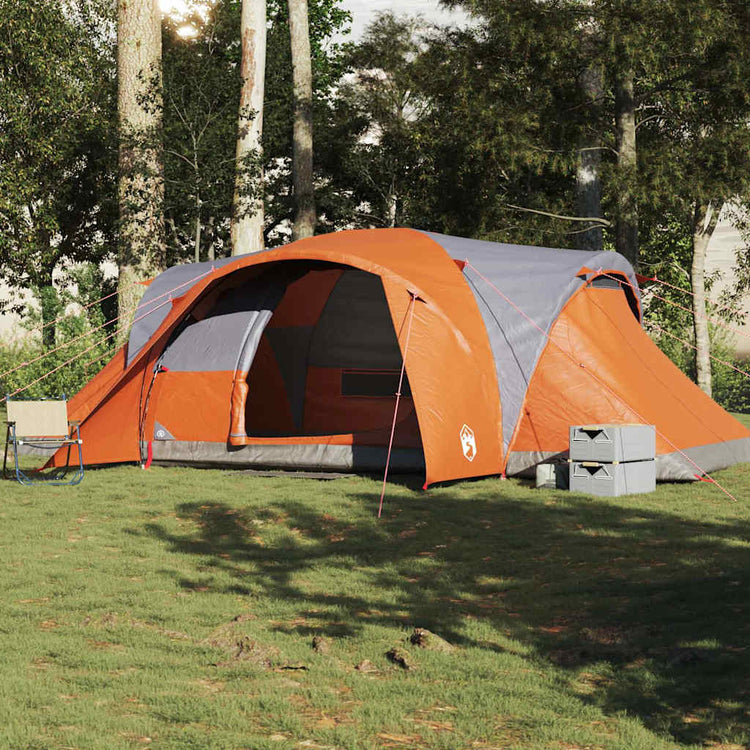 Vidaxl Dome Zelt 6-Personen wasserdichtes Grau und Orange
