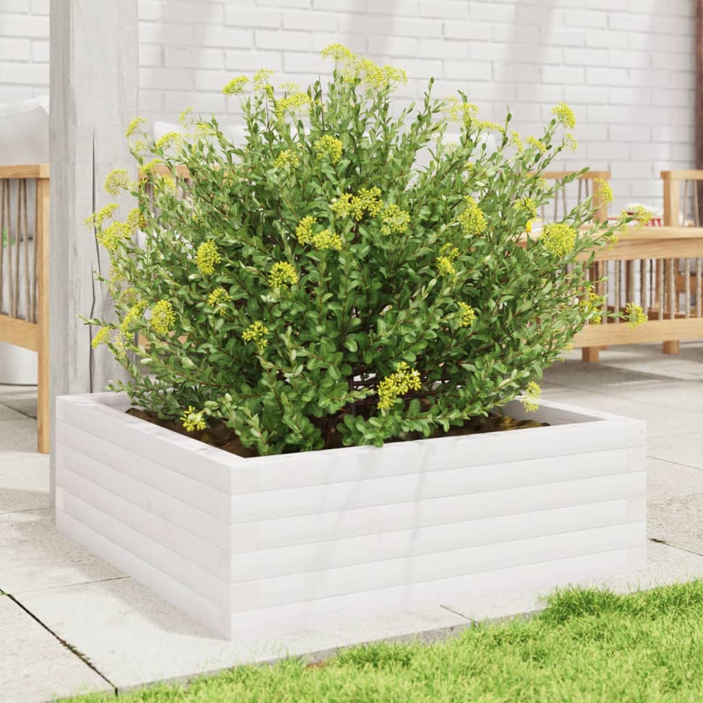 VIDAXL -Planungsbox 70x70x23 cm Festkiefer weiß