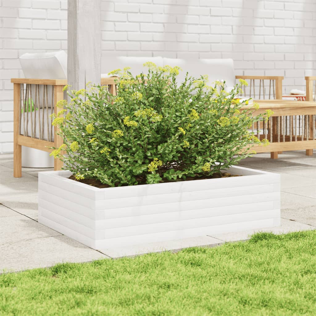 VIDAXL -Planungsbox 90x60x23 cm Festkiefer weiß