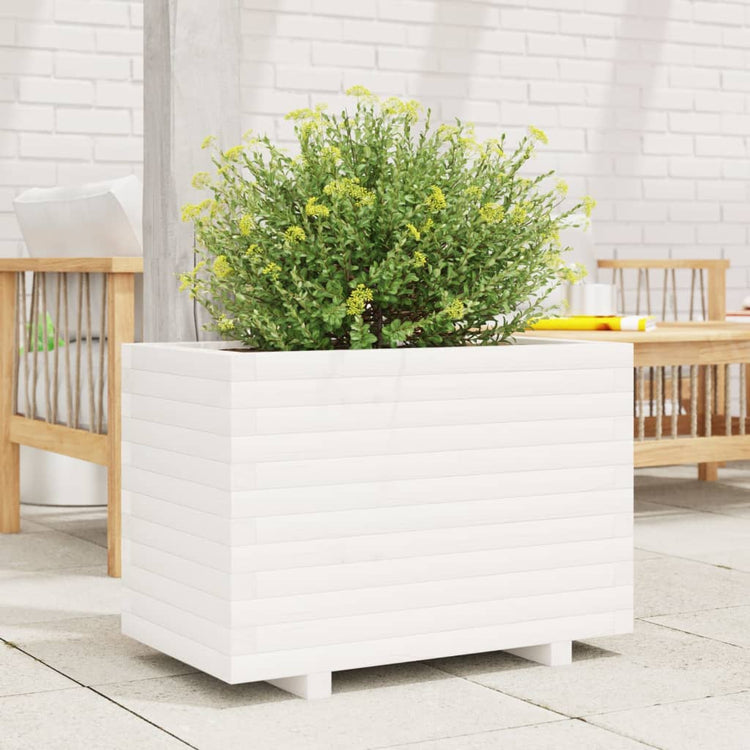 Vidaxx Pflanzgefäß 70x40x49,5 cm massives Kiefernholz weiß