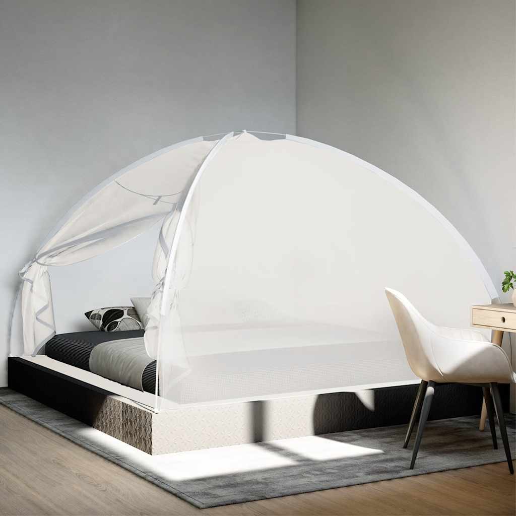Vidaxl Moskitonetz mit Türen Mongolien 220 mesh 200x200x130 cm Weiß