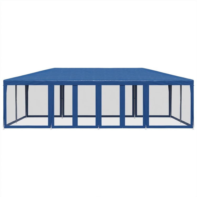 VIDAXL -Partyzelt mit 12 Mesh Seitenwänden 8x4 M HDPE Blau