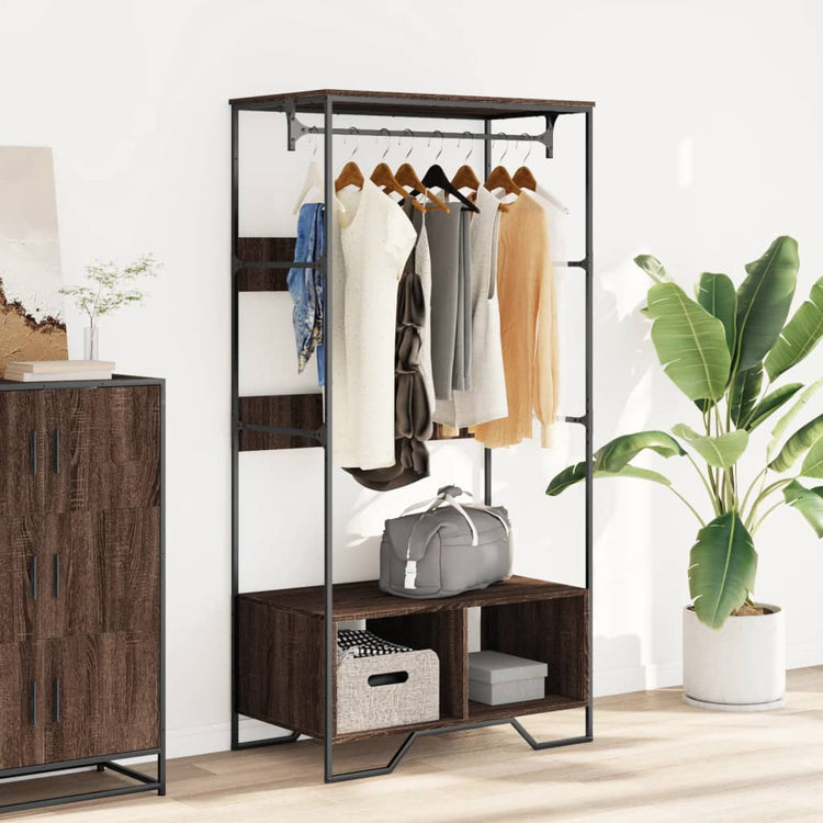 Vidaxl Garderobe 90x50x180 cm geschnittene Holzbraune -Eiche -ausgelöst