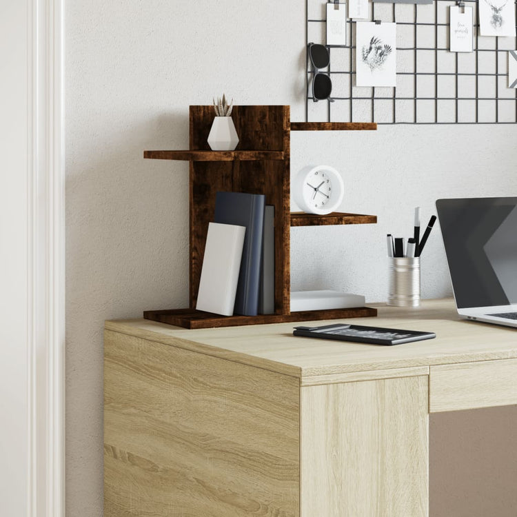 Vidaxl Bureau Organizer 42x21.5x42 cm verarbeitete Holzgeräuchel -Eichenfarbe