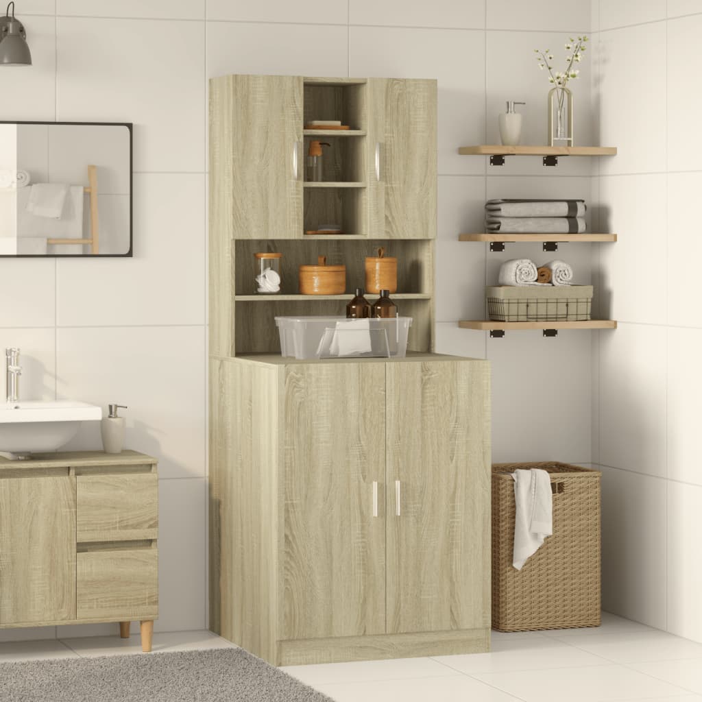 VIDAXL WASH MACHINGBOGT 70.5X24X90 CM SONOMA EAK -COLED