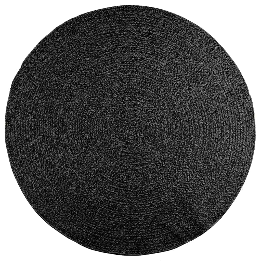 Vidaxl Teppich Zizur innen und außen Ø 200 cm Jute Look Anthrazit