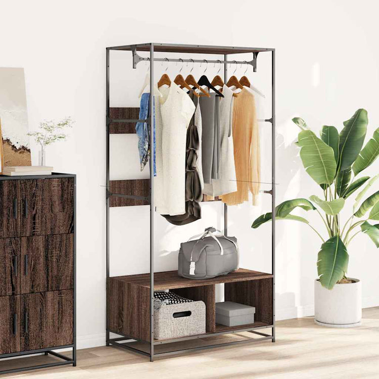 Vidaxl Garderobe 90x50x180 cm geschnittene Holzbraune -Eiche -ausgelöst