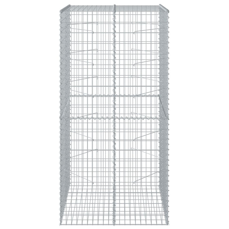 Vidaxl Schanskorf 100x100x200 cm verzinktes Eisensilberfarben