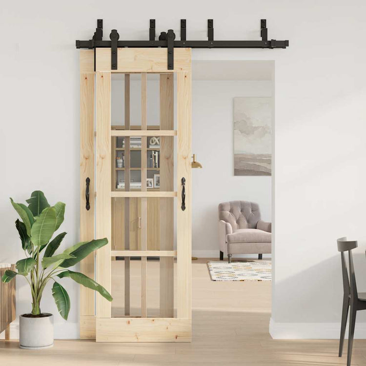 Vidaxxl Box mit Teilen für Schiebetür 152,5 cm Stahl schwarz