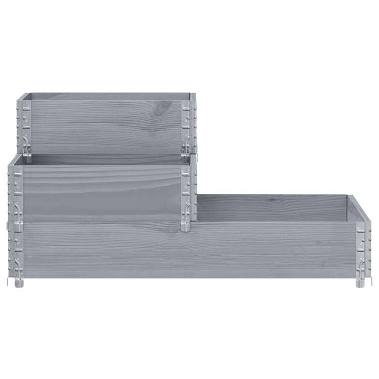VIDAXL erhöhte Pflanzer 3-Schicht 120 x 80 cm Festkiefergrau