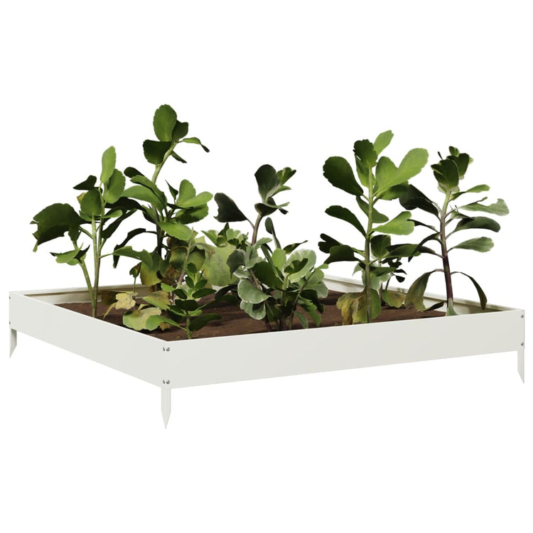 VIDAXL -Planungsbox Erhöht 100x100x18,5 cm Stahlweiß