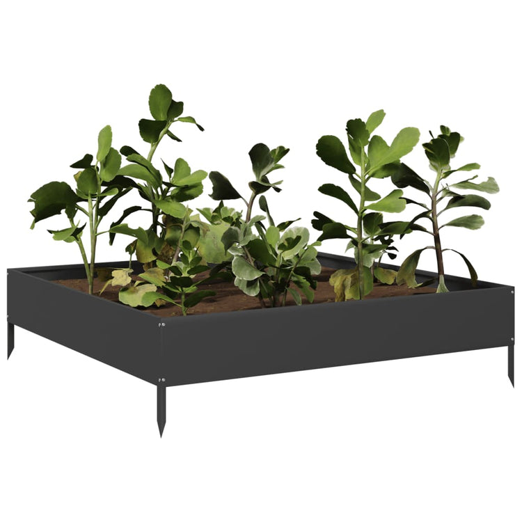 Vidaxl -Pflanzer erhoben 100x100x26 cm Stahlschwarz