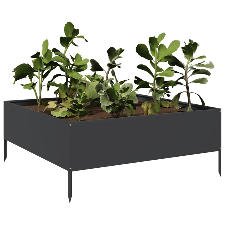 Vidaxl -Pflanzer erhoben 100x100x25 cm Stahlschwarz