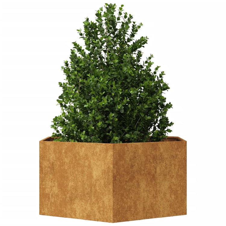 Vidaxl -Pflanzer Big Hexhoek 104x90x45 cm Wetterstahl