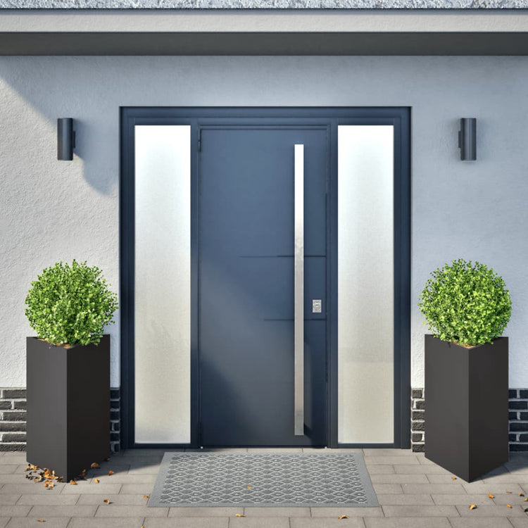 Vidaxl Pflanzer 2 ST Dreieck 50x43x75 cm Stahl Schwarz