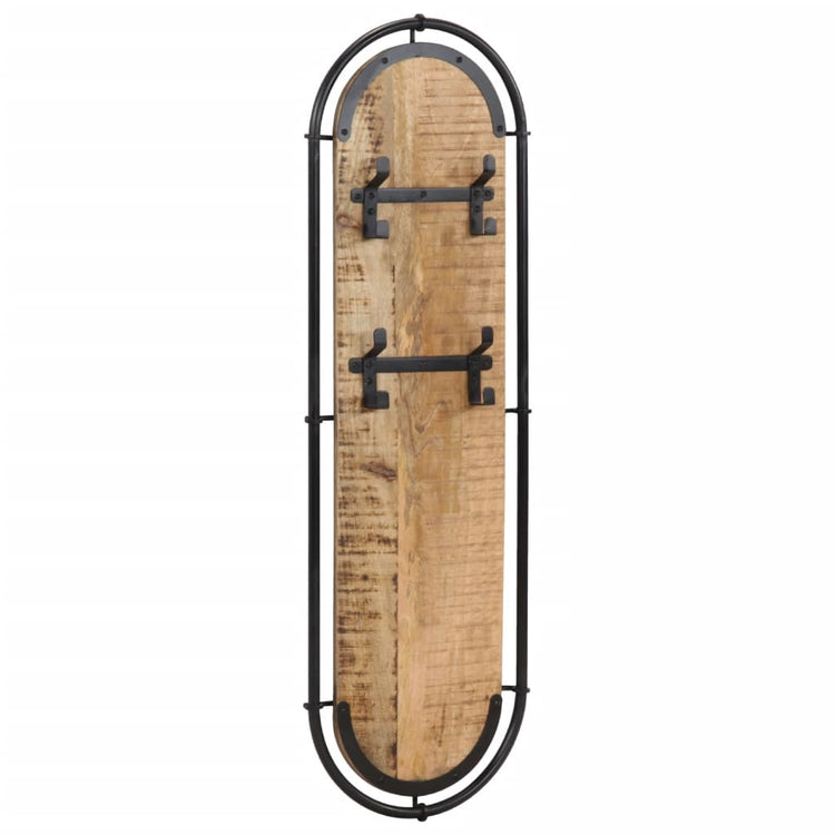 Vidaxl Wandhaube Stern 2 ST mit 4 Haken solide raue Mangowood