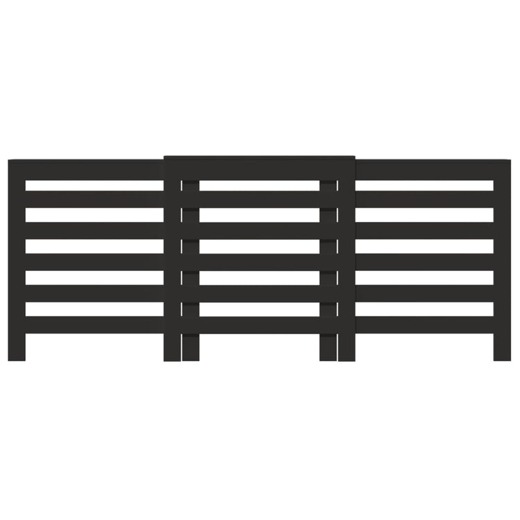 VIDAXL -Radiatorkonstruktion 205x21.5x83.5 cm verarbeitetes Holzschwarzschwarz