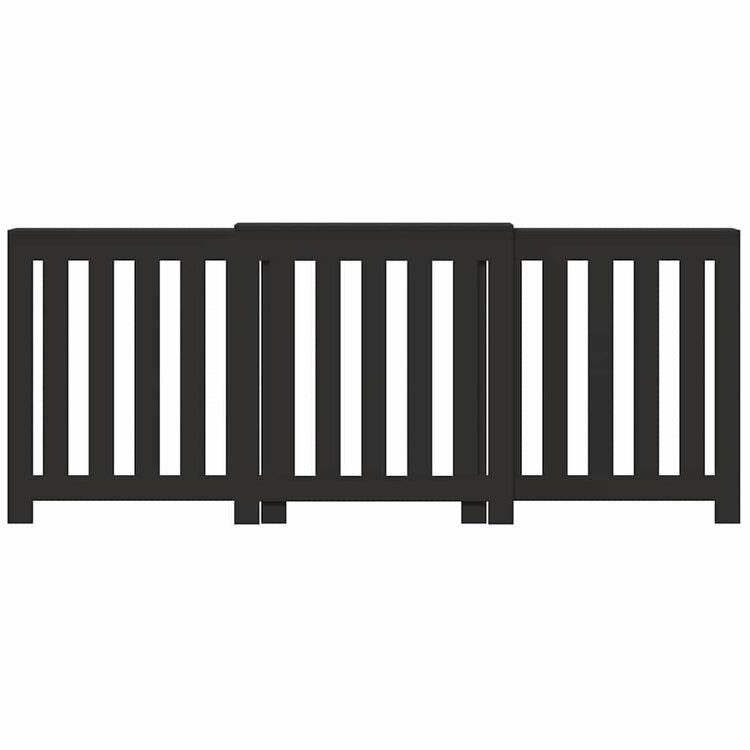 VIDAXL -Radiatorkonstruktion 205x21.5x83.5 cm verarbeitetes Holzschwarzschwarz