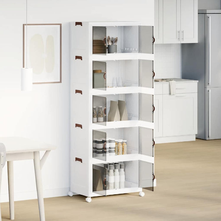 Vidaxl Storage Box Stapelbar mit Rädern 5-layer 75 L 64x40x179 cm