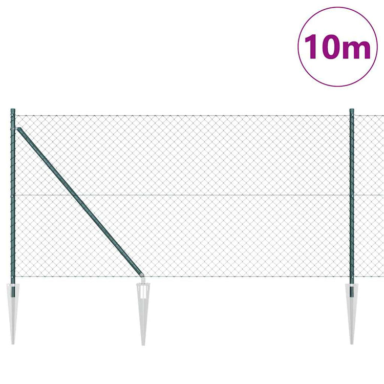 Vidaxl Zaunpfahl grün 10 x 1 m (40 x 40 mm Maschenweite) Stahl und PVC