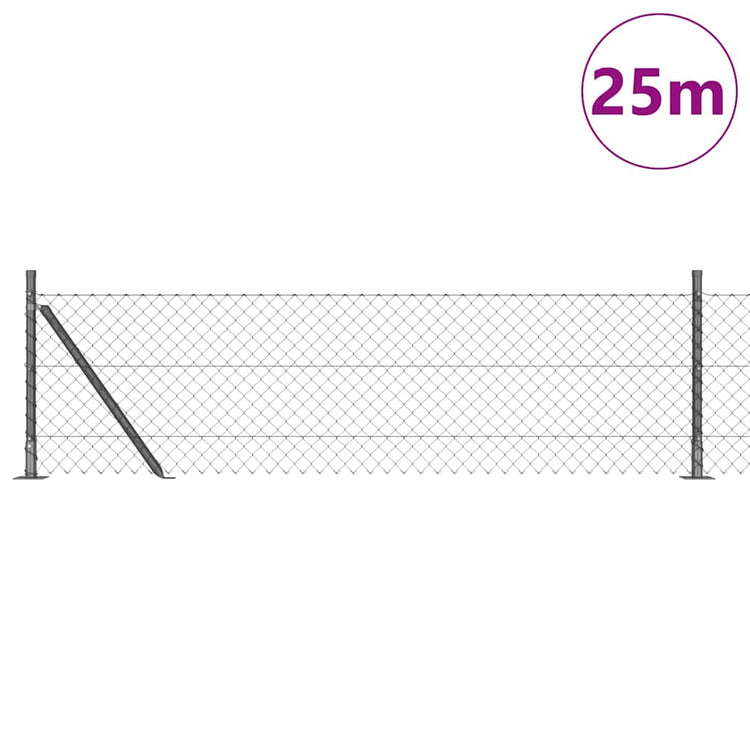 Vidaxl Zaunpfahl grau 25 x 0,4 m (40 x 40 mm Maschenweite)