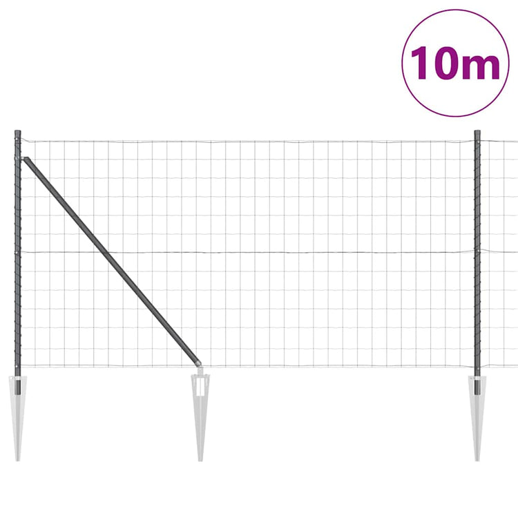 Vidaxl-Zaun mit Pfosten grau 1 x 10 m aus Stahl und PVC