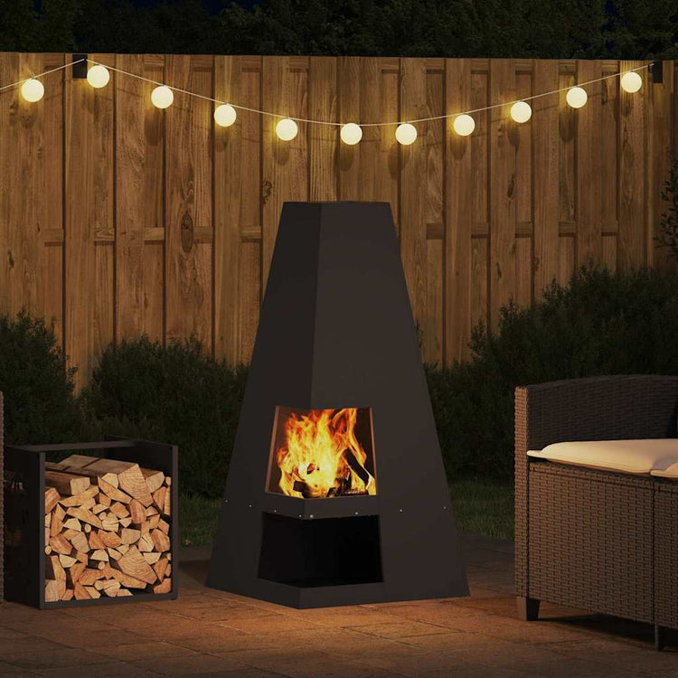 Vidaxl Feuerkorb schwarz 50 x 50 x 100 cm Stahl